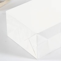 Sac en papier kraft blanc personnalisé à fond carré, qualité alimentaire, pour boulangerie, pain, snacks, plats à emporter, restaurant, emballage de courses