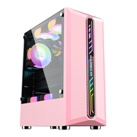 Boîtier de PC de jeu professionnel Full Tower avec éclairage LED RVB, Micro ATX, avec ventilateur de refroidissement en aluminium, boîtier d'ordinateur et tours