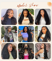 Extensions de Cheveux Humains Vierges Brésiliens Remy 10A 100G, Ondulées Profondes Type « Water Wave », en Vrac pour Tresses Boho, Cheveux Frisés à Tresser Sans Tissage