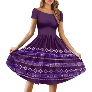 Tendencia Personalización del producto Tapa Melanesia Isla del Pacífico Diseño DE <span class=keywords><strong>ARTE</strong></span> Tallas grandes Hombros Vestido de manga corta Imprimir bajo demanda - Product Image 4