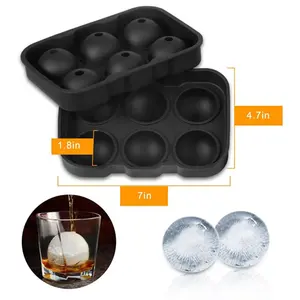 Hot Easy release 2.5-inch whiskey ice hockey machine is reusable Large Sphere Ball Cube Ice Tray ice mold silicone