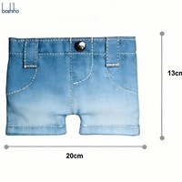 Portefeuille de cartes de crédit pliable Boshiho Mini en denim bleu avec blocage RFID, porte-monnaie personnalisé