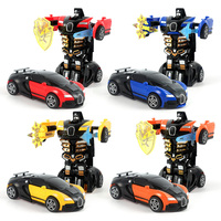 Juguete de Auto Deportivo Multifuncional de Diseño Realista, Accionado por Fricción, Estilo de Carreras, Transformable con un Clic