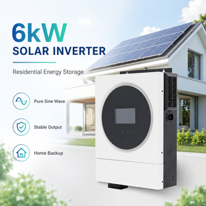 6kW on Grid Hybrid Solar Pure Sine Wave Single Phase <b>48V</b> MPPT Built in <b>Battery</b> Dual Output Home Backup Power System - Product Image 1