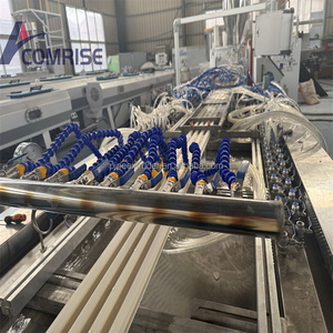 Machine extrudeuse à double vis entièrement automatique à haute productivité pour profilés, revêtements de sol, plaques en PVC, PP, HDPE, WPC, PE - Product Image 2