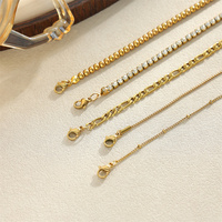 Chaîne de cheville superposée en acier inoxydable avec strass pour femme, accessoires étanches en gros, bijoux de mode pour le pied