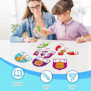 CVC Phonics игры головоломки карты дети Алфавит Буква слова головоломки кристалл Речевая терапия игрушки Дети Обучение орфографические игры - Product Image 3