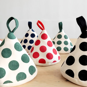 Dot Triangle Insulated Cotton Dishwasher Safe Oven Mitts with Triangular <b>Pot</b> Handle <b>Small</b> Tools Pan <b>Lid</b> <b>Pot</b> Cover - Product Image 5