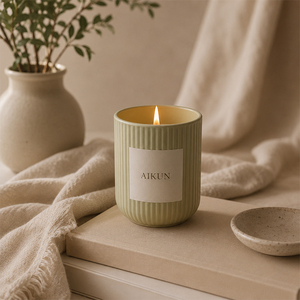 AIKUN Custom Logo Aromatherapy <b>Candle</b> in Ceramic Jar OEM ODM <b>Candle</b> Gift Wholesale Private Label Soy Wax Ceramic <b>Candle</b> - Product Image 3