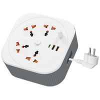 Prise de voyage internationale 110V, 4 prises AC, rallonge portable et pliable de norme américaine, 2 mètres, multiprise