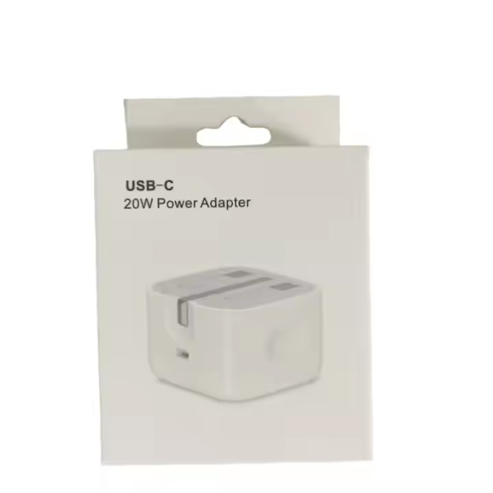Chargeur USB C blanc 20W avec boîte d'emballage