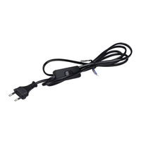 Conector de cable LED de 6 pies/1,8 m, 2 núcleos, enchufe de la UE, cable de alimentación de tubo LED, cable de extensión de alimentación con interruptor de encendido/apagado, lámpara de escritorio, envío directo
