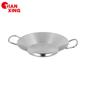 TIANXING Restaurant 21cm 26cm Stainless Steel Double Handle Round Serving Tray Seafood Frying <strong>Pan</strong> Nonstick <strong>Paella</strong> <strong>Pan</strong> - Product Image 6