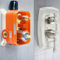 Kit de robinetterie de douche thermostatique 4 fonctions en laiton massif, mitigeur mural pour baignoire, contrôle de l'eau, surface polie