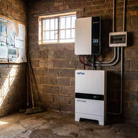 Système solaire hors réseau Growatt 5KW pour l'électrification rurale avec batterie au sol de 16KWh et onduleur
