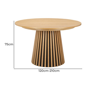 <span class=keywords><strong>Tavolino</strong></span> <span class=keywords><strong>da</strong></span> Caffè Convertibile in Tavolo <span class=keywords><strong>da</strong></span> Pranzo in Stile Francese, Tavolo <span class=keywords><strong>da</strong></span> Pranzo Allungabile Rotondo in Legno Scanalato - Product Image 6