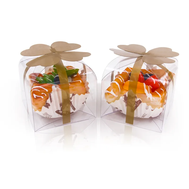 कस्टम पारदर्शी केक बॉक्स प्लास्टिक कंटेनर शादी एहसान घन पालतू पीवीसी स्पष्ट प्लास्टिक की तह बॉक्स के साथ ऑटो ताला