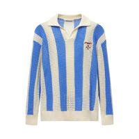 Pull en maille respirant à col en V surdimensionné de style coréen 2025, fermeture à un bouton, tissage en nylon/coton pour l'automne