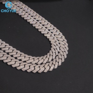 Collar de Cadena de Eslabones de 15 mm de Plata 925 con Baño de Rodio y Moissanita para Hombre, Estilo Hiphop, Joyería de Declaración Certificada GRA - Product Image 4