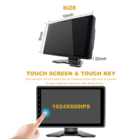 HOPE Perekam Video Layar Sentuh IPS 2.5D 10 Inci H.264 4CH Full HD BSD DVR Garansi 1 Tahun 9-36V Tahan Air untuk Pengawasan Truk