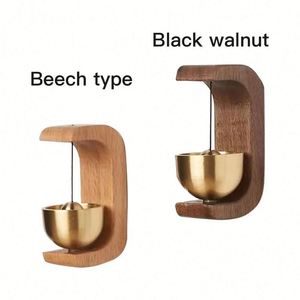 Campanilla de Puerta Magnética de Madera Sólida, Campanas de Viento de Latón, Timbre Inalámbrico para Entrada, Decoración para el Hogar, Diseño Minimalista Art Deco - Product Image 3