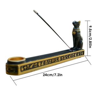 Porte-encens en résine représentant un chat <span class=keywords><strong>Bastet</strong></span> de la mythologie égyptienne, base de brûleur d'encens - Product Image 6