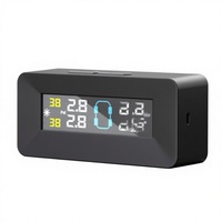 Système de surveillance de la pression des pneus sans fil solaire TPMS avec 4 capteurs internes pour voiture, SUV, camion, écran LCD numérique, étanche IPX7, alarme