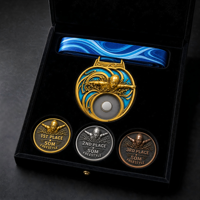 Médaille de finisseur de natation personnalisée avec insert magnétique interchangeable, médaille sportive en métal pour course de natation