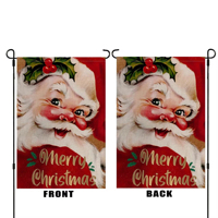 Westie Weihnachtsmann Gartenflagge Weihnachtsbriefkasten Dekorative Hofflagge Banner für Terrasse Kunstwerk für Blumenbeete Größe