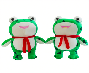 ตุ๊กตากบสีเขียว 18 ซม. พร้อมโบว์สีแดงสำหรับเด็กอายุ 2 4 ปีของขวัญของเล่นตุ๊กตาสัตว์นุ่มสำหรับทุกเพศ - Product Image 1