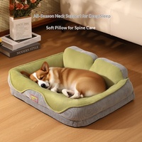 Coussin pour chien toutes saisons respirant et chaud, épaissi pour l'hiver, avec support cervical en polyester, lit pour animaux de compagnie, tapis pour chat