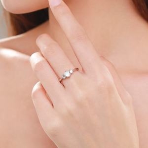 JZ1537 moda promesa tres anillos de piedra Cz 925 anillos de plata aniversario boda diamante anillos de compromiso para mujer joyería - Product Image 2