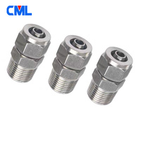 Adaptateur rapide pneumatique mâle BSPP 1/8" 1/4" 3/8" pour tube PU 6/8/10/12mm DE, en acier inoxydable 316 usiné CNC