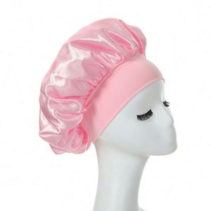 Bonnets en satin soyeux les plus vendus pour femmes, bande élastique large, bonnet pour cheveux avec logo personnalisé - Product Image 4
