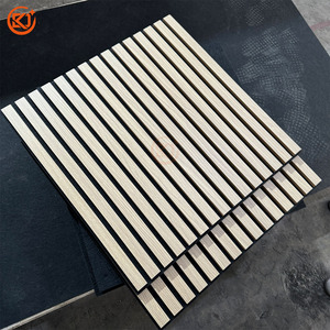 Moderno 600x600mm <span class=keywords><strong>madera</strong></span> <span class=keywords><strong>de</strong></span> nogal MDF Panel acústico listón cuadrado rectángulo decoración Interior pared techo sonido diseño gráfico - Product Image 3