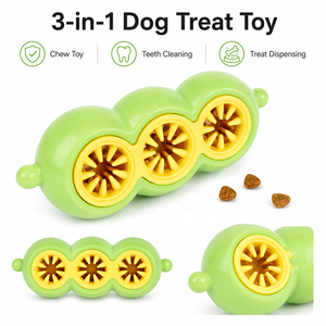 Jouet à mâcher pour chien en forme de coquille de pois, jouet distributeur de friandises, jouet de puzzle, nettoyage dentaire, jouet de dentition en silicone TPR pour chiens de petite à grande taille - Product Image 5
