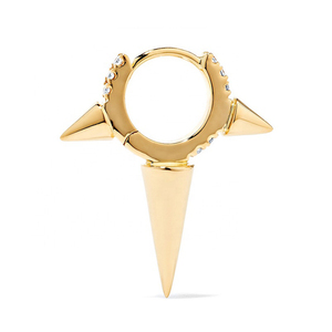 Gemnel Fashion Eternity 6.5mm Diamond Spike <b>Huggie</b> Hoop <b>Earrings</b> for Women - Product Image 3