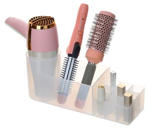 Tocador organizador peine secador de <span class=keywords><strong>pelo</strong></span> herramientas de lápiz labial soporte de almacenamiento baño organizador de maquillaje de plástico - Product Image 2