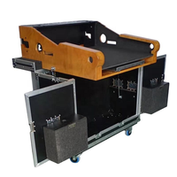 Flight case hydraulique personnalisé pour table de mixage numérique Digico SD9, avec support pour ordinateur portable et tiroir