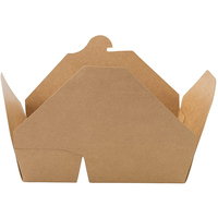 Boîte à emporter en papier kraft brun jetable à 2 compartiments pour la restauration rapide