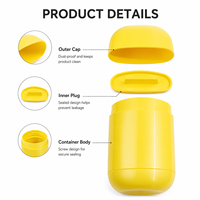 Tube de déodorant ovale jaune personnalisable avec logo, en PP recyclable, 30g, pour emballage de soins personnels