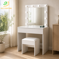 Coiffeuse Joystar avec miroir éclairé, station de maquillage avec tabouret, table de toilette pour chambre à coucher, idéale pour les projets de mobilier de salon