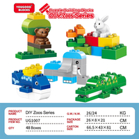 Blocs de construction en gros de grande taille, série Océan, 78 pièces, jouet éducatif en briques, livraison directe d'usine, cadeau pour enfants, garçons et filles