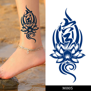 BXTAT semipermanente ragazza Geisha blu drago cornuto mostro Kong Mandala tatuaggi temporanei di ispirazione giapponese - Product Image 5