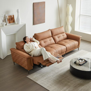 Conjunto de muebles de sala de estar de lujo moderno, sofá modular eléctrico de cuero genuino para sala de estar, sofá reclinable eléctrico - Product Image 2