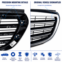 Gril Depan untuk Mercedes Benz C Class W205 Chrome Diamond Mesh Grill Pengganti 2015-2021 C180 C200 C250 Pemasangan Langsung Teruji