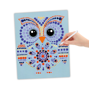 Lot <span class=keywords><strong>de</strong></span> jouets éducatifs en papier à colorier par numéros pour enfants, motif hibou style Noël, motif graffiti à pois, cadeau pas cher - Product Image 4