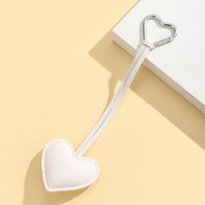 Cotton Filling Chubby Peach Heart Keychain Anti-loss Heart <b>Keyring</b> Leather Bag Pendant <b>Charm</b> Fashion Key Chains Bags Accessories - Product Image 4