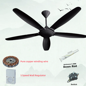 CB CE Ventilador de Techo Estándar con Luz 56 Pulgadas DC Motor Control Remoto Inteligente 5 Aspas Ventilador de Techo con Luz PARA EL Hogar - Product Image 4