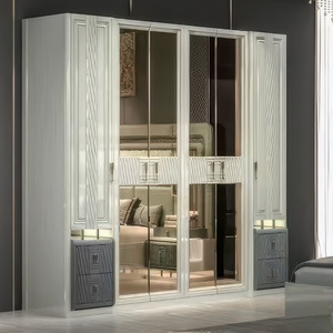 Ensemble de chambre à coucher moderne de luxe personnalisé en bois avec lit King/<span class=keywords><strong>Queen</strong></span> et rangement pour maison, hôtel, ferme, villa/appartement - Product Image 6